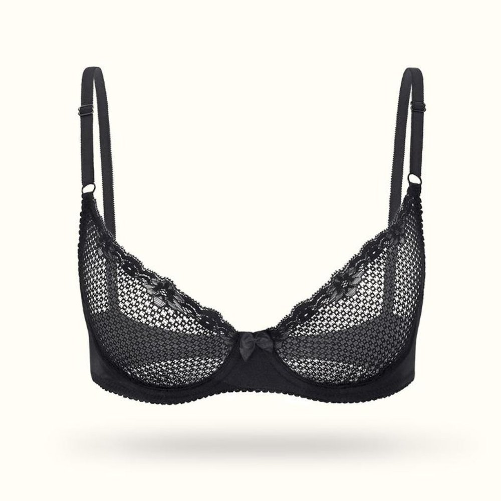 NWT Wingslove 1/2 Cup Lace Mesh Demi Underwire Bra